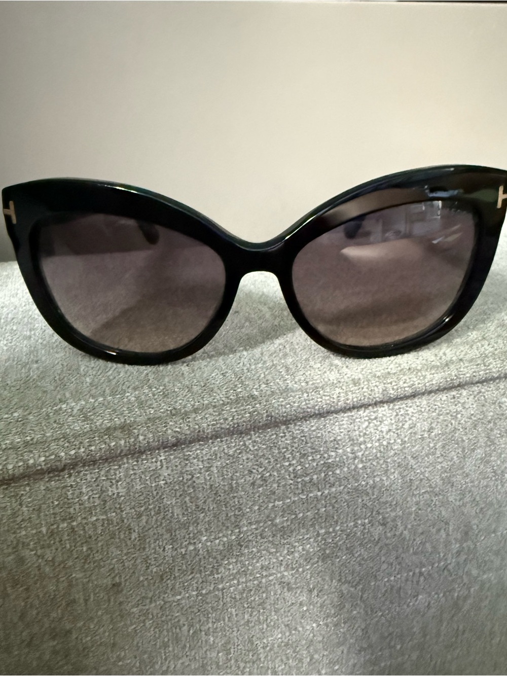 Tom Ford Black Cat-Eye Sunglasses with Dark Lenses